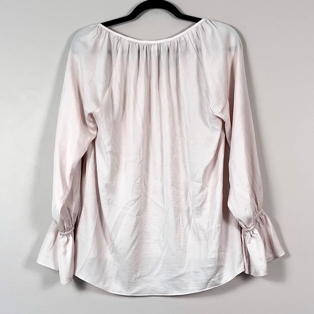 Current Air x Anthropologie Rawna Bell Sleeve Pearl Detail Blouse Small